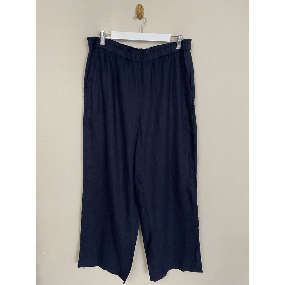 J.Crew Soleil Wide Leg Pant 100% Linen Elastic Waist NWOT Size L Large - Picture 10 of 11
